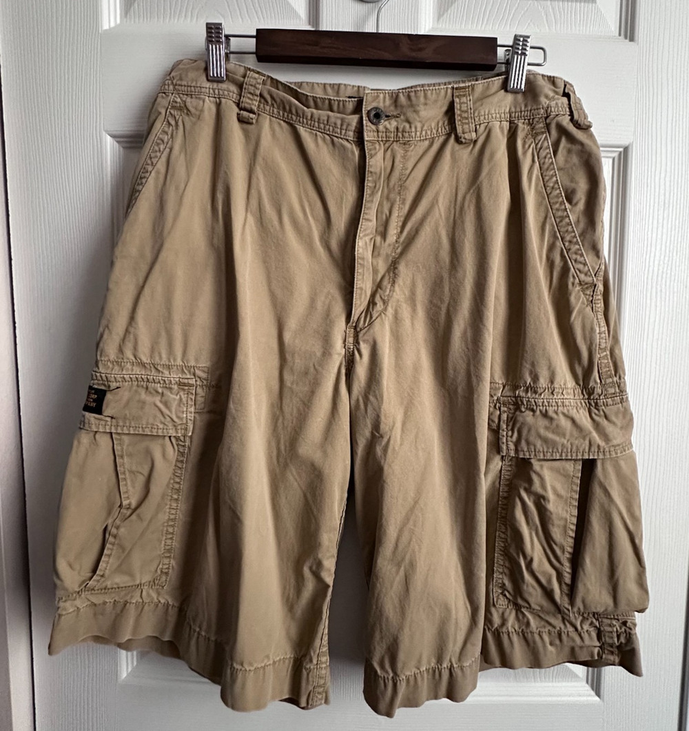 Vintage Polo Ralph Lauren Jeans Military Surplus Khaki Cargo Shorts Mens 34